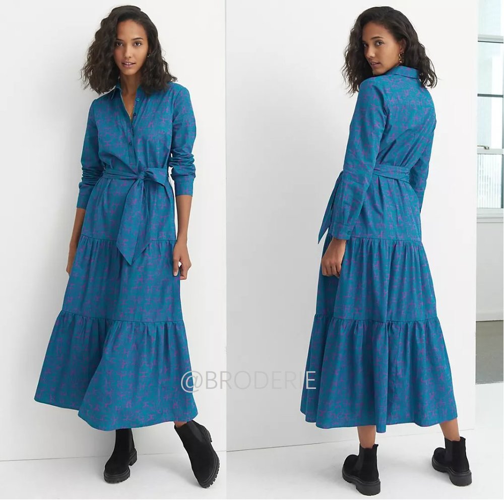 Anthropologie Blue Maxi Dress